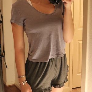 v neck crop top